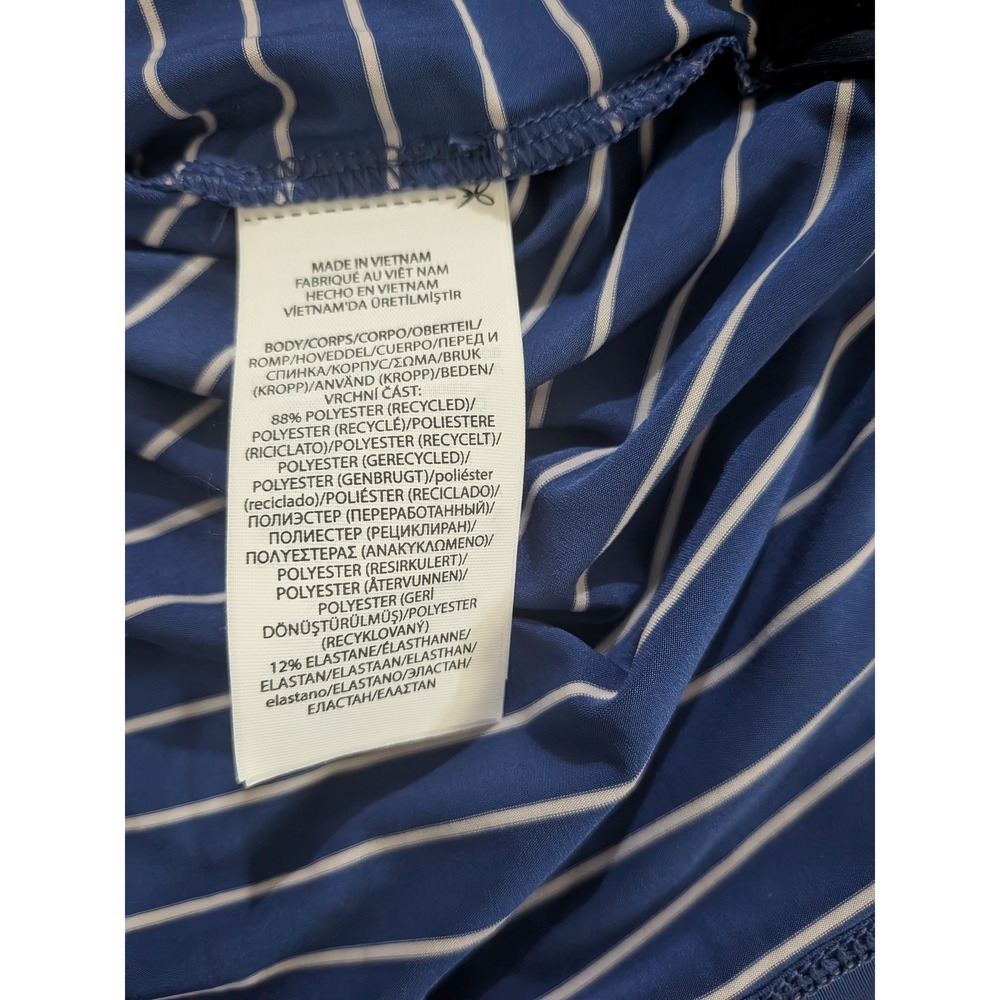 RLX Ralph Lauren Mens Blue White Striped Golf Polo Shirt Short Sleeve Size M - Picture 3 of 7